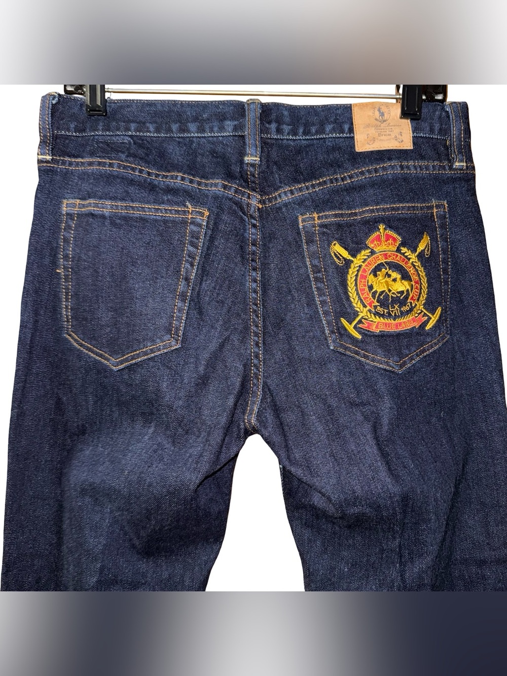 Ralph Lauren Blue Label Dark Blue Skinny Jeans with Embroidered Crest